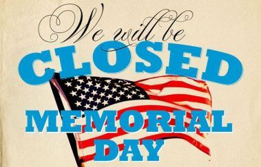 Notice: Closed on Memorial Day 5/27/19